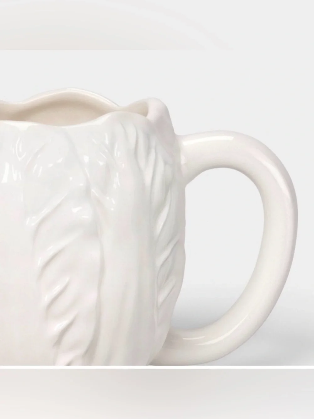 Threshold White Ceramic Leaf-Textured Teapot and Mug Set